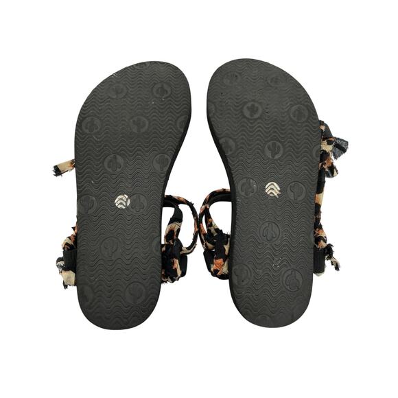 Arizona Love 'Trekky' Black Cotton Fun Sandals Size 8 - Picture 6 of 6